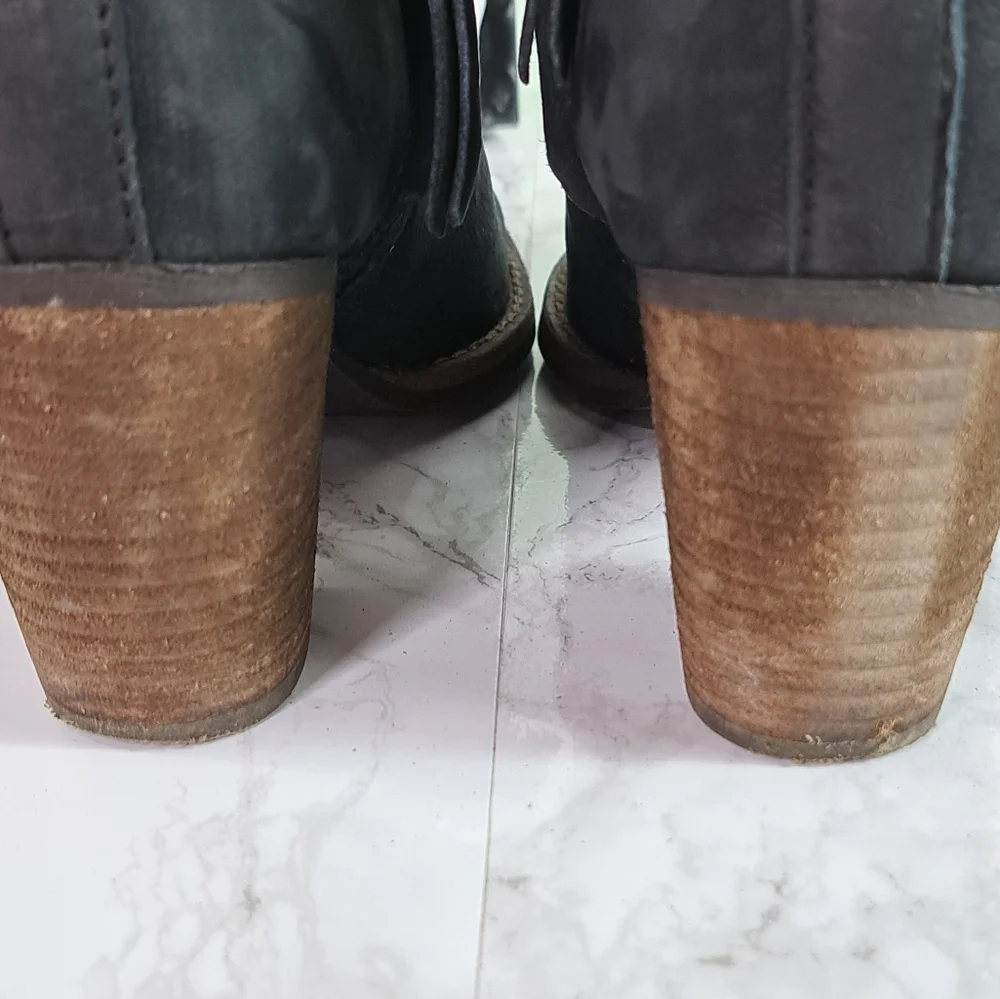 Sam Edelman Merton Black Suede Leather Zip Ankle Booties Size 7.5 - Picture 11 of 13